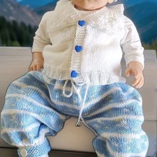 Hose Weste   Gr. 62/68   SET  Baby gestrickt ...