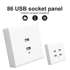 Wall Mounting USB Charger Station Electrical Socket Power Adapter Plug Outlet