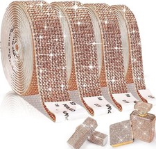 Versatile Rhinestone Ribbon - 4 Rolls, Bling Tape for Weddings DIY Crafts