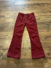 VTG 60s Lee Leens Flare Bootcut Jeans Red Women s Size 32x32 Bell Bottom