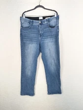 Angels Forever Young Ever Luxe Women's Sculpt Blue Denim Straight Jeans 16 X 33