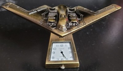 Northrop B-2 Spirit Bomber, Desk Office Clock, TWC Co Inc, Japanese Movt