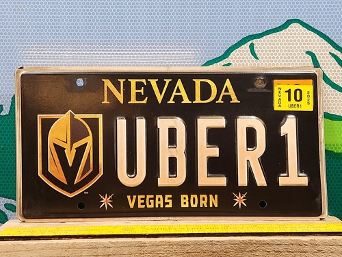 Nevada Vanity License Plate UBER1 Uber Vegas Born Golden Knights NHL Hockey