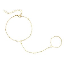 Hand Chain, Gold Stainless Steel Hand Chain Bracelet Stylish Ring Bracelet Hand