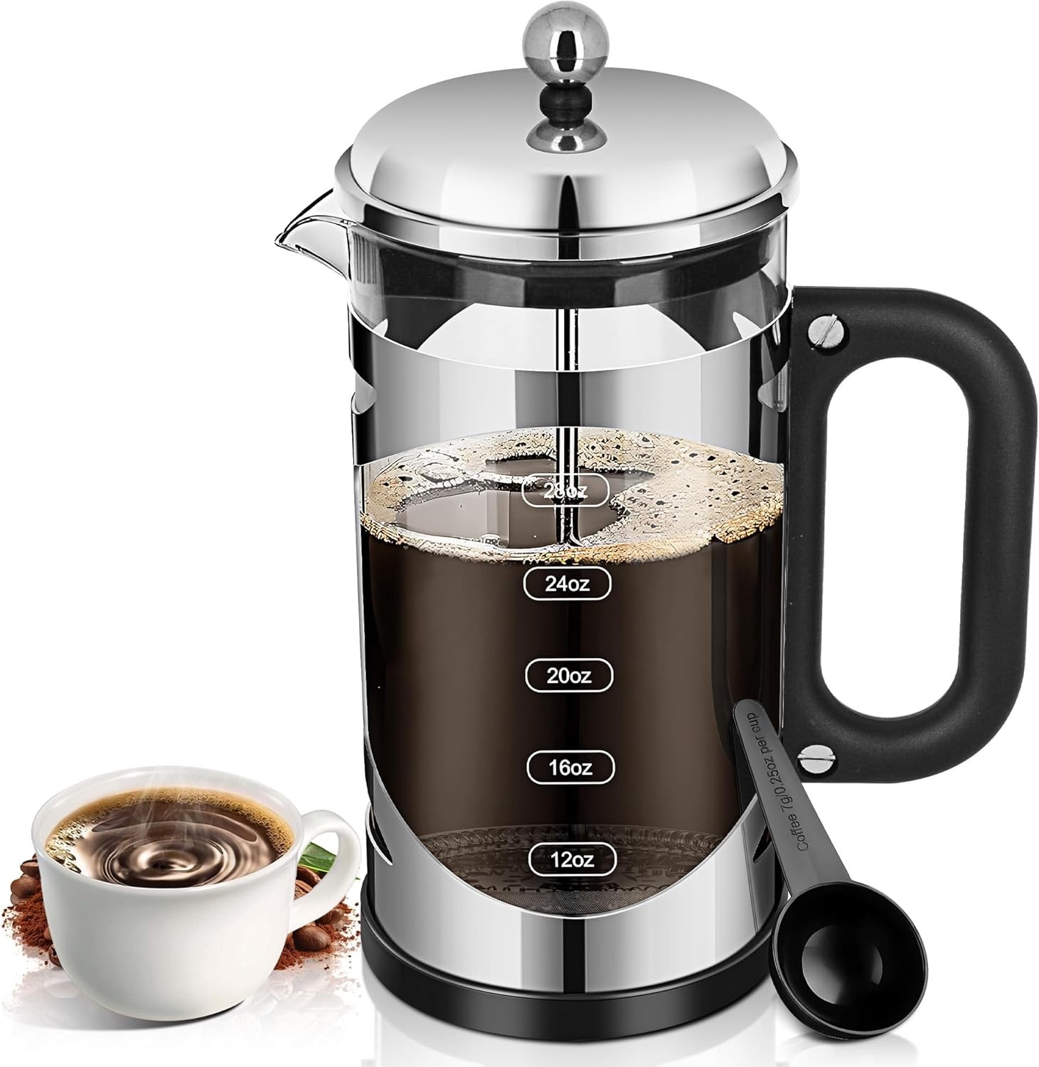 Coffee Maker, Made Of Chrome Stainless Steel.