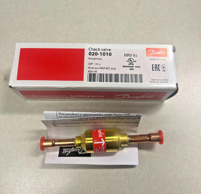 Danfoss Check Valve- Straightway 1/4''   #020-1010 (NRV 6 S) **NEW**