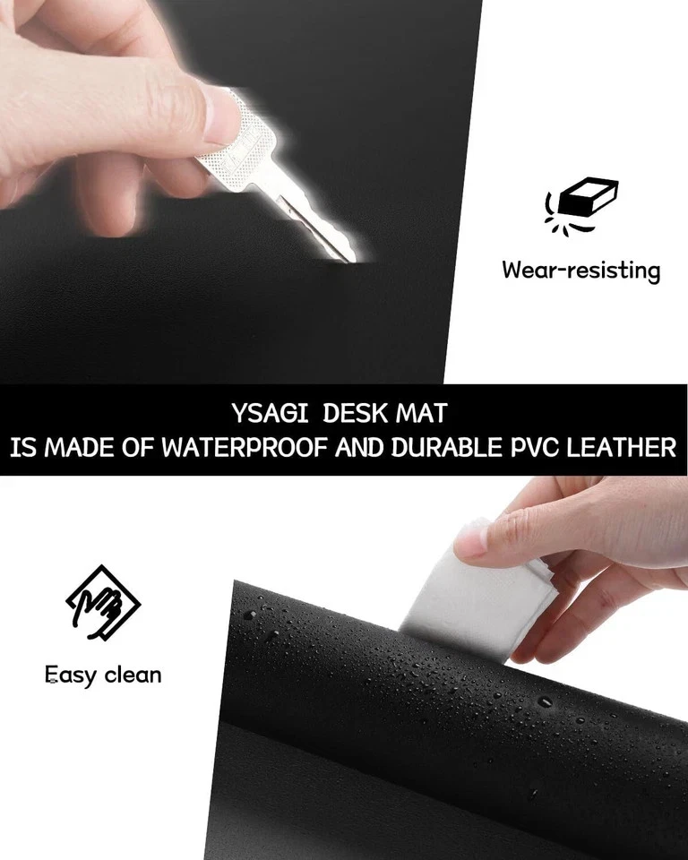 Non-Slip Desk Pad,Mouse Pad,Waterproof PVC Leather Desk Table Protector,Ultra - Image 2 of 4