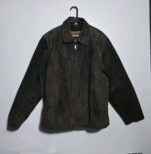 Vintage Columbia Leather Brown Jacket Full Zip Size Large