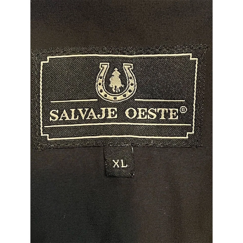 Camisa Salvage Oeste XL Negra Azul Bordada Floral Western Rodeo Perla Broches de presión Foto 2 de 4