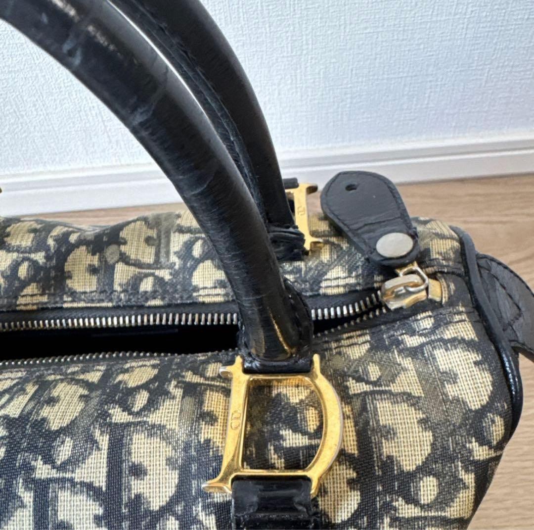 CHRISTIAN DIOR Canvas Leather Mini Boston Bag Black Oblique Hardware Vintage thumbnail 17