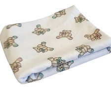 Vintage Carters Teddy Bear Receiving Blanket Cotton Flannel Made in USA