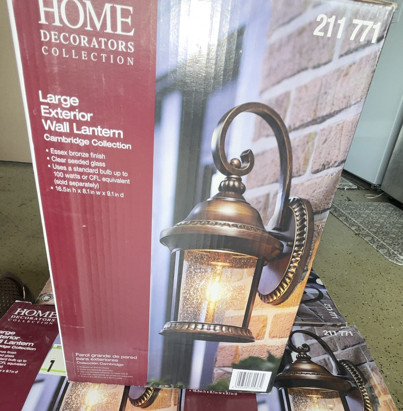 Home Decorators Cambridge Large Outdoor Wall Lantern Essex Bronze 1-Light