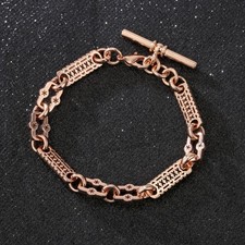 GOLD, SILVER OR ROSE GOLD STARS AND BARS T-BAR BRACELET