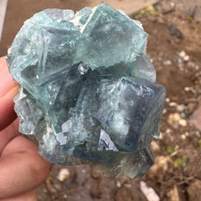 95G Natural cubic green fluorite crystal cluster rough mineral specimen Healing