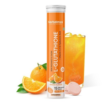 Herbal Max L Glutathione Tablets Orange Flavour 15 Tablets