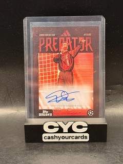 Edwin Van der Sar Predator Auto Red /10 2024 Topps Decades UCC