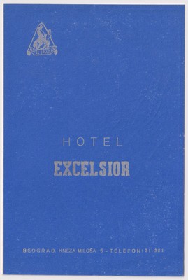 Vintage Hotel Excelsior Belgrad Serbien Prospekt Faltblatt illustrierte Karte 1950er