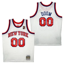 New York NY Knicks MF Doom Doomsday 2025 Mitchell & Ness White Jersey XL