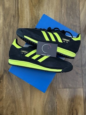 Adidas SL72 RS Black Solar Yellow UK 7,5 | Fast Shipping   