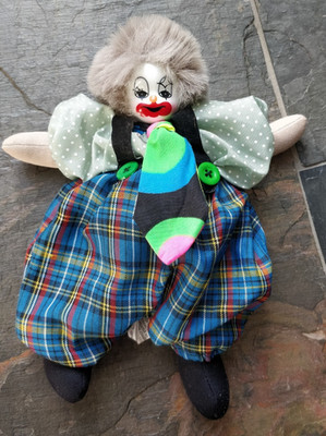 Seltene Kinki Biene Figuren Porzellan 1952-2001 bunter Clown Narr 10 Zoll Puppe N2