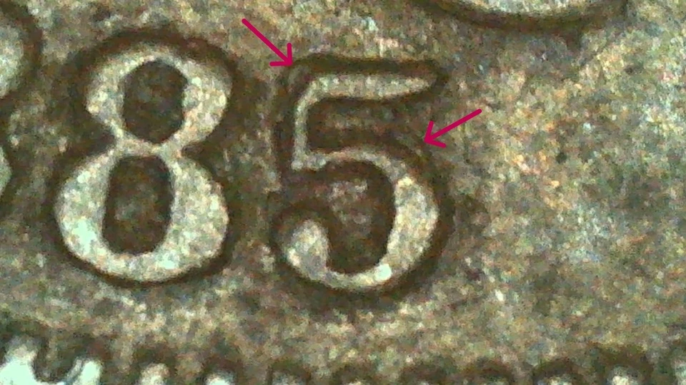 RARE Beautiful 1855/3 Philippines 10 Centimos SILVER KM 148 - Image 3 of 3