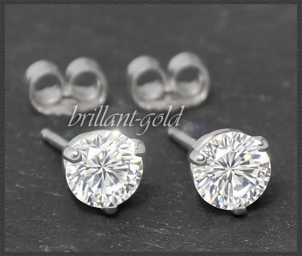 Diamant Solitär Ohrstecker aus 585 Weißgold mit 1,51ct Brillanten, River E & Si2 - Bild 2 von 4