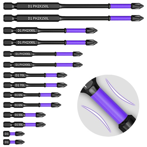 Upgraded PH2 Impact Driver Bit Set Anti-Slip Magnetic Phillips Screwdriver Tool - Picture 2 of 13