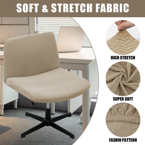 Armless Office Chair Slipcovers Stretch Computer Rotating Chair Protector Cover - Picture 20 of 66
