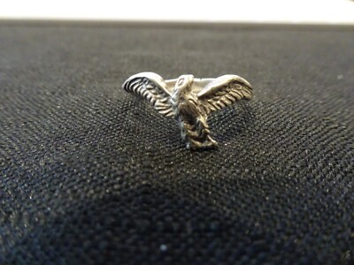 #639--VINTAGE STERLING SILVER EAGLE RING-925-SIZE 1/4