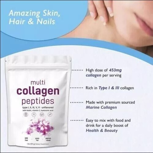 Multi Collagen Peptides Powder-Hydrolyzed Protein Peptides (Type l,l,ll,v,X) NEW - Bild 10 von 14