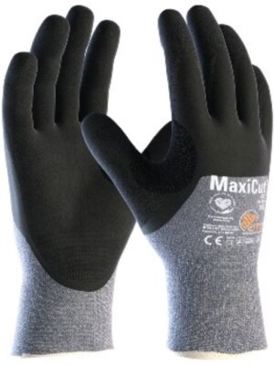 12er PACK(Paar) ATG  Schnittschutz-Strickhandschuhe MaxiCut  Oil  (44-505) Blau/
