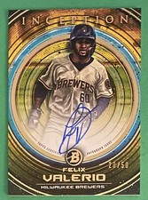 2022 Bowman Inception Prospect Auto Gold Foil /50 Felix Valerio #PA-FV Brewers