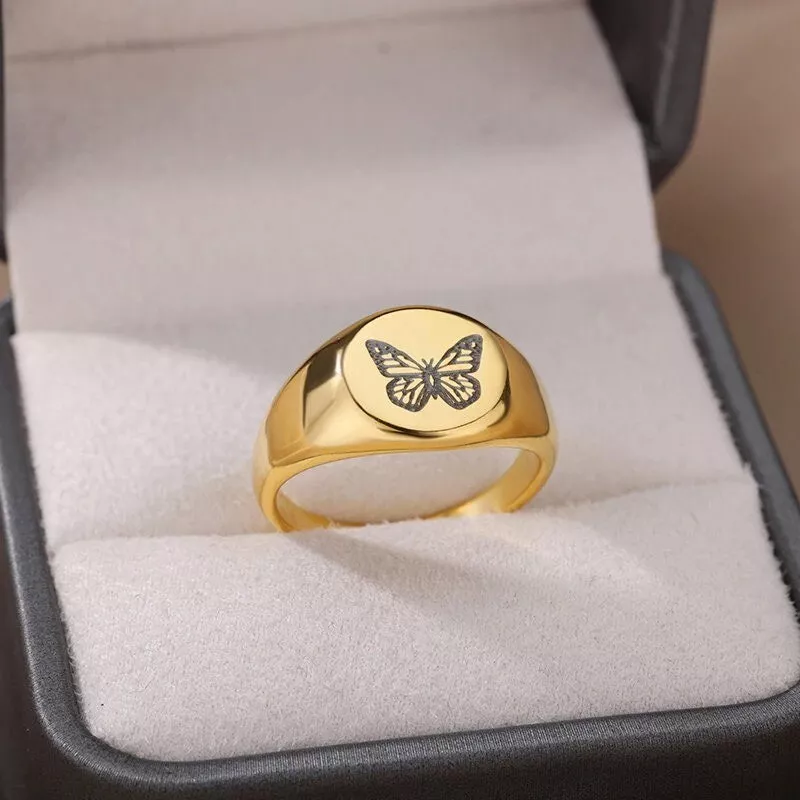 18k gold butterfly ring deals