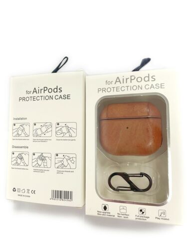 For Apple AirPods 3 (2021) 3rd Gen Shockproof Case Leather Cover With Keychain - Picture 3 of 17