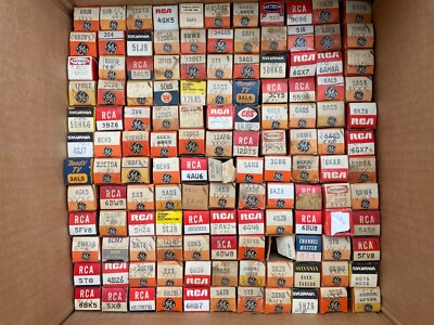 Big Lot of 306 NOS NIB Vacuum Tubes in Boxes 7-pin & 9-Pin 6BW8 RCA Sylvania GE