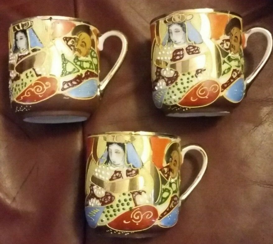 VINTAGE JAPANESE HAND PAINTED TEA or COFFEE SET 9 PIECES | eBay UK