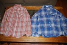 Vintage 1970 s Boys Levi Strauss Levis Plaid Shirts Size 18