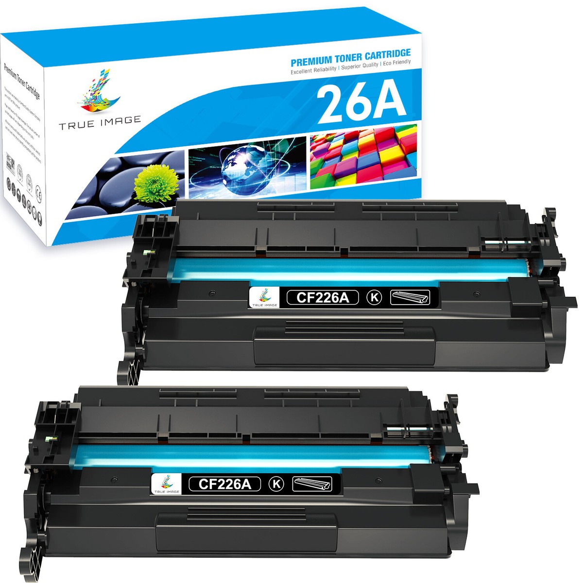 CF226A 26A Toner Cartridge Black Compatible Replacement for HP 26A 26X CF226X Work with Laserjet Pro M402dw M402n M402dn M402d Pro MFP M426fdw M426fdn M426dw M402 M426 Printer Ink 2 Pack