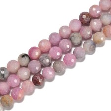 Natural Pink Ruby Faceted Round Beads Size 6mm 8mm 15.5'' Strand
