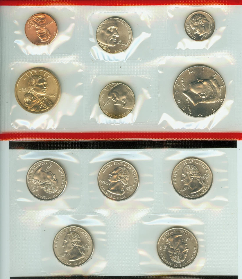 2005 US Mint 22 Coin uncirculated set error with die gouge on the W.V. Quarter  - Image 4 of 4