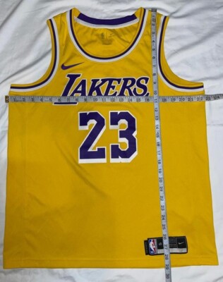 Nike LA Los Angeles Lakers #23 Lebron James Dri-fit Jersey Size 48