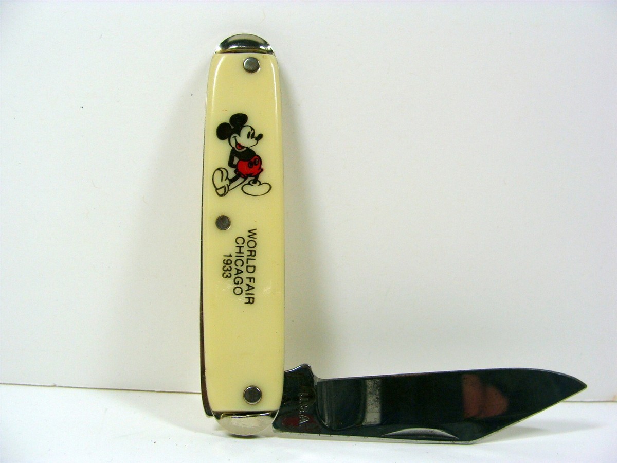 Vintage Mickey Mouse 1933 World Fair Chicago Single Blade Knife | eBay