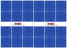 12 Hav-A-Hank XL BIG ROYAL BLUE PAISLEY 27" Cotton BANDANA Wrap FACE Mask Scarf