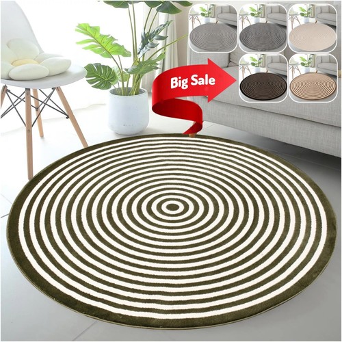 Circular Circle Round Rugs Circles Non Slip Machine Washable Floor Large Mat Rug - Picture 2 of 39