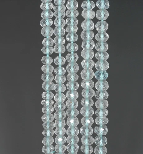 CUENTAS SUELTAS RONDELLE FACETADAS GRADO PIEDRAS PRECIOSAS TOPACIO AZUL CIELO 5X3-4X3 MM 13,5" - Imagen 2 de 3