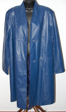 Jessica London Blue Leather Coat Full Length Size 22w