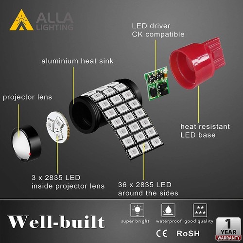 Alla Lighting 7443 LED Strobe Flashing Blinking Brake Tail Light,Parking Bulb,2x - Picture 9 of 9