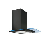 Culina UBLED60BK 60cm Curved Glass Cooker Hood, Black with LED Lighting