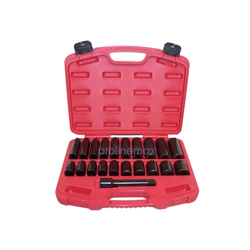 22 PC 1/2" DR Drive Deep & Shallow Impact Socket METRIC 11 to 24 mm - Picture 2 of 4