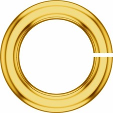 22k 12mm OD 8.75mm ID Yellow Gold 14ga gauge OPEN Heavy Thick Round Jump Ring US